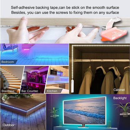 ATB LED Strip Channel Clips for Living Room TV Backlight and Home Theater Glow, Invisible 10mm Self-Locking Holders, 100 Pieces with Screws