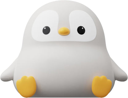 ATSUI Squishy Penguin Night Light – Child-Safe Rechargeable Lamp for Nursery and Playroom, 20-Minute Timer
