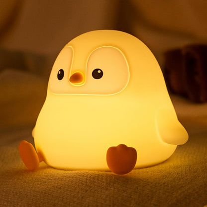 ATSUI Squishy Penguin Night Light – Child-Safe Rechargeable Lamp for Nursery and Playroom, 20-Minute Timer