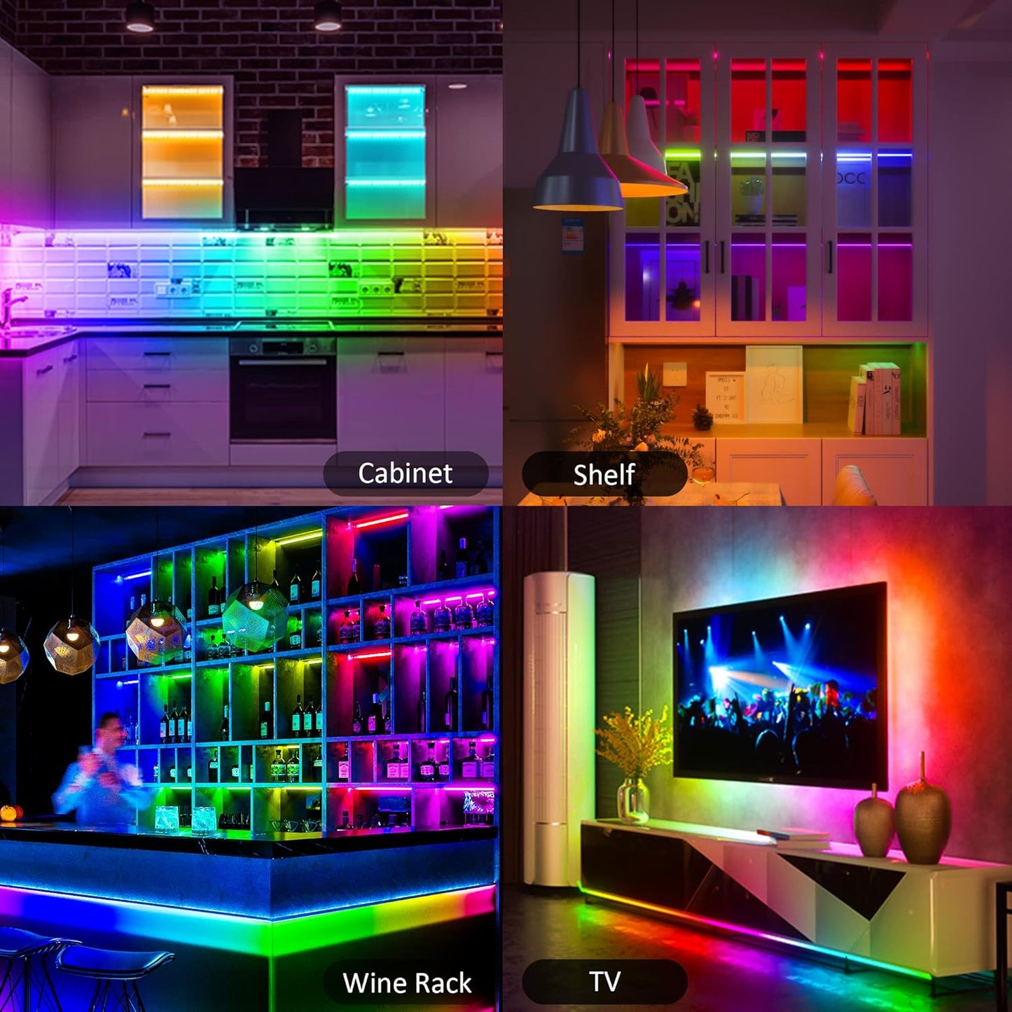Aulanto RGB Cabinet Lights, Creative Housewarming Gift for Couples Who Love Ambient Home Lighting