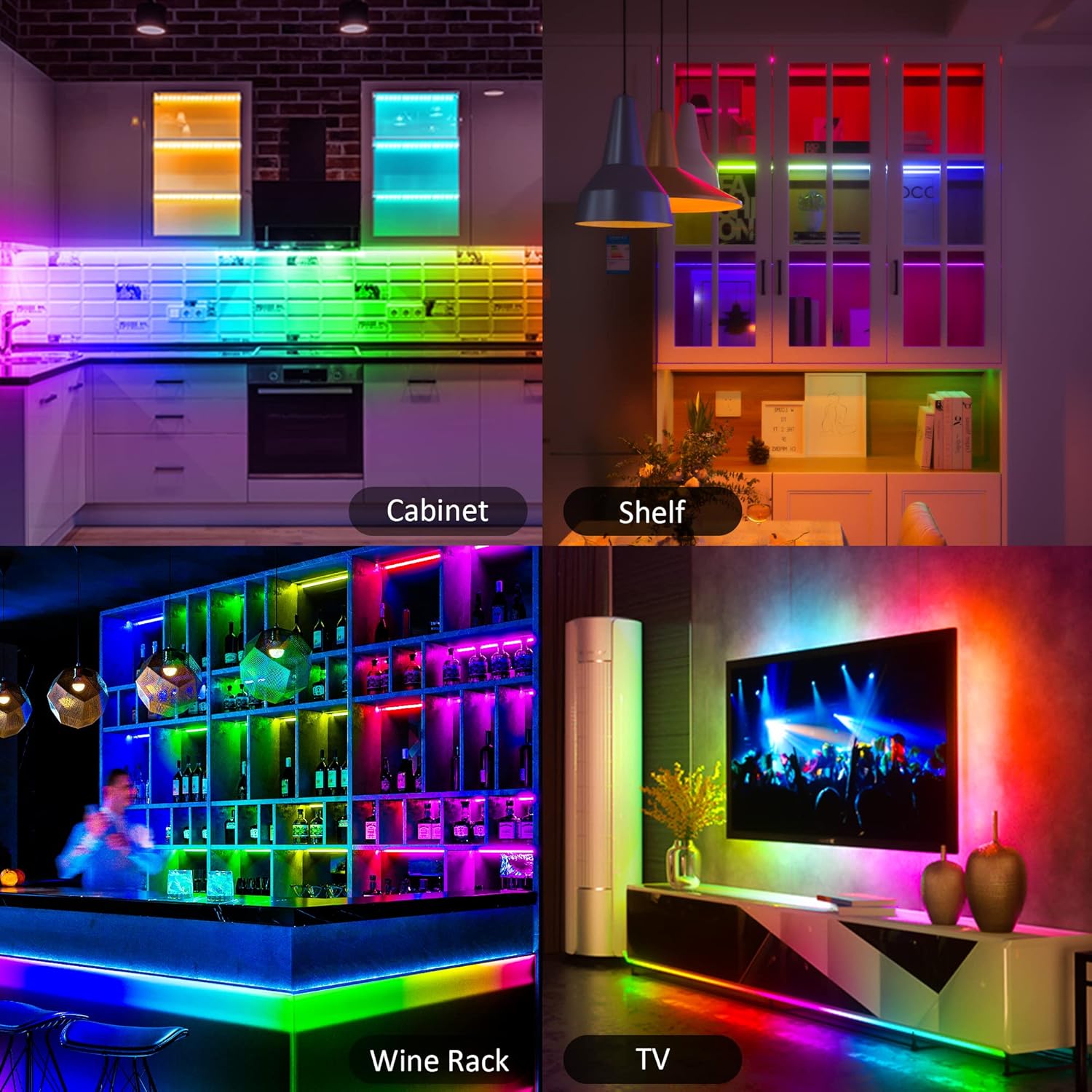 Aulanto RGB Cabinet Lights, Creative Housewarming Gift for Couples Who Love Ambient Home Lighting