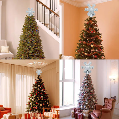 Aurora Glow Auto-Rotating Snowflake Light – No Flame, No Batteries Holiday Decoration for Family Trees