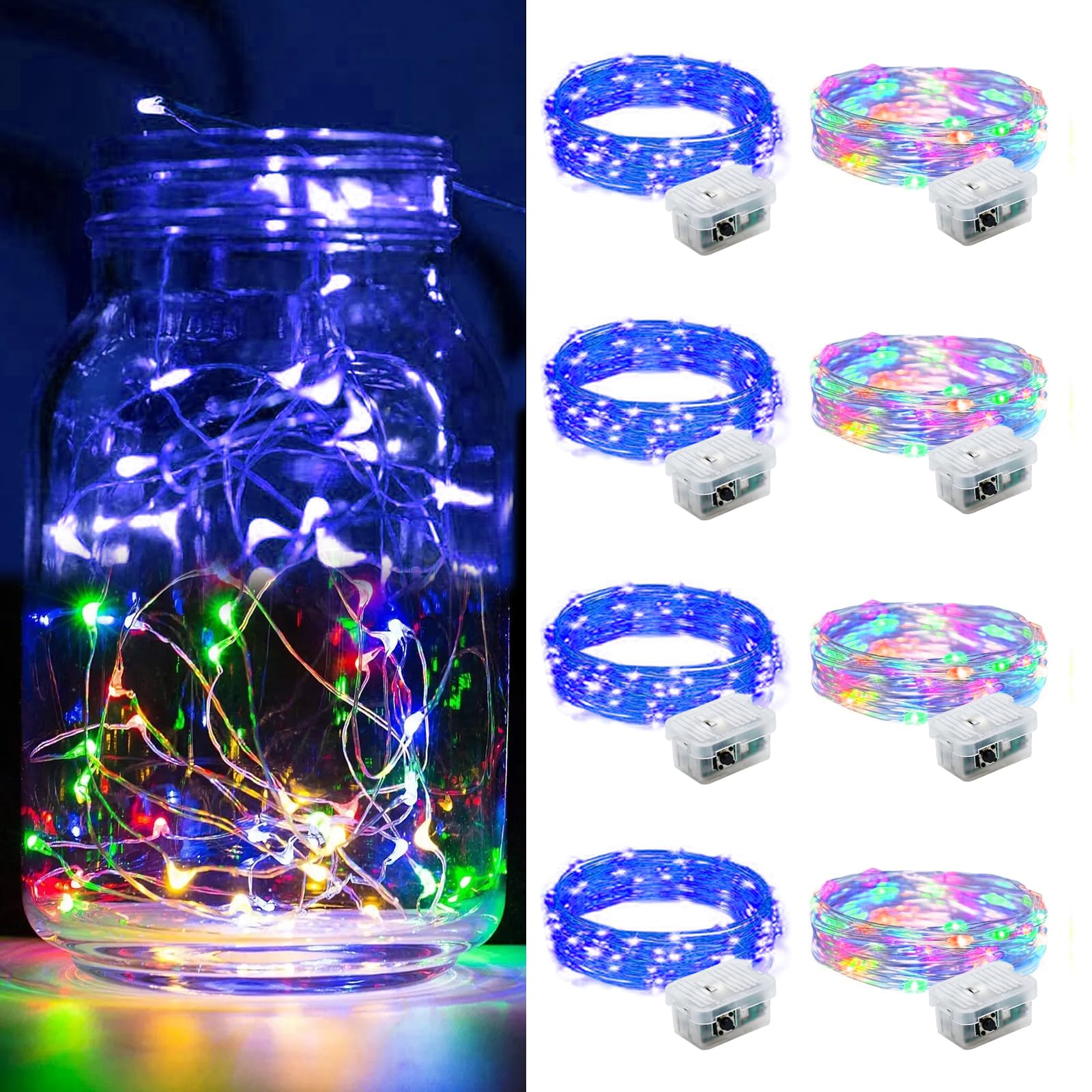 Aurora Glow Starry String Lights 20 LED Twinkle Lights Battery Powered for Window Accent Lighting and Shelf Styling