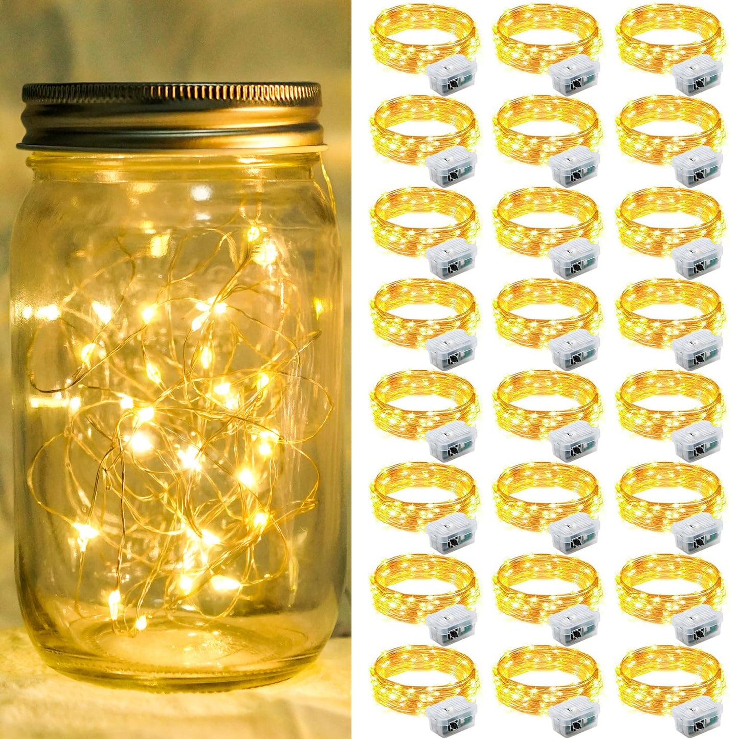 Aurora Glow Starry String Lights 20 LED Twinkle Lights Battery Powered for Window Accent Lighting and Shelf Styling