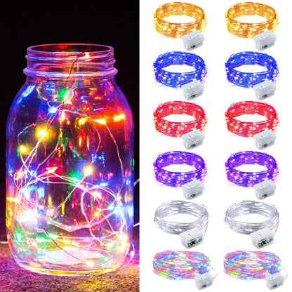Aurora Glow Starry String Lights 20 LED Twinkle Lights Battery Powered for Window Accent Lighting and Shelf Styling