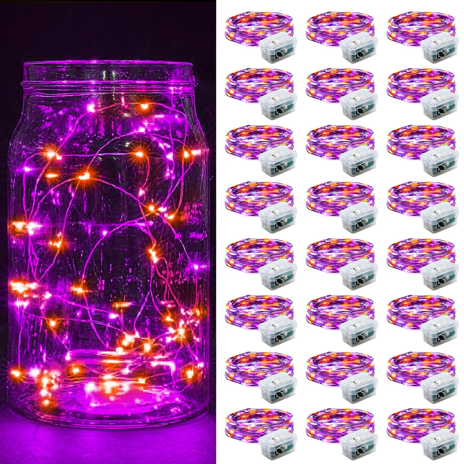 Aurora Glow Starry String Lights 20 LED Twinkle Lights Battery Powered for Window Accent Lighting and Shelf Styling