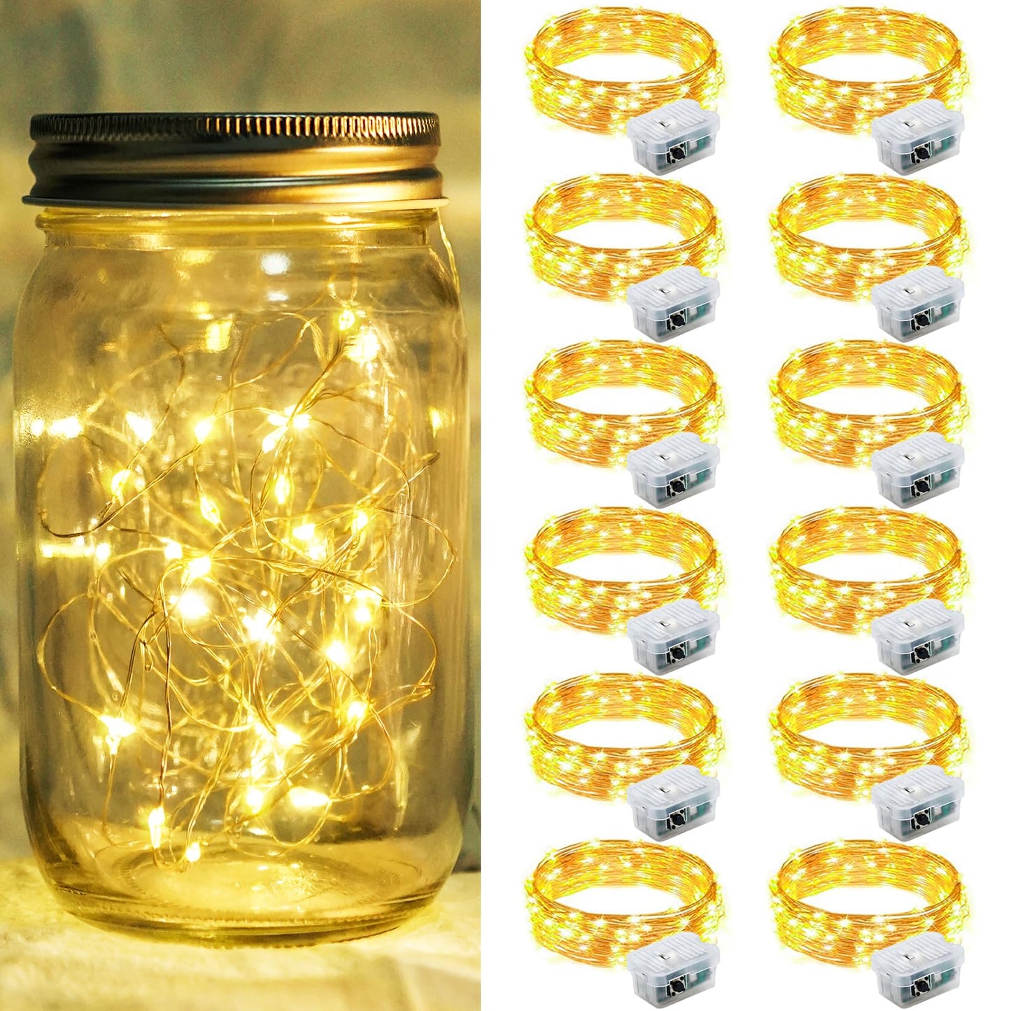 Aurora Glow Starry String Lights 20 LED Twinkle Lights Battery Powered for Window Accent Lighting and Shelf Styling