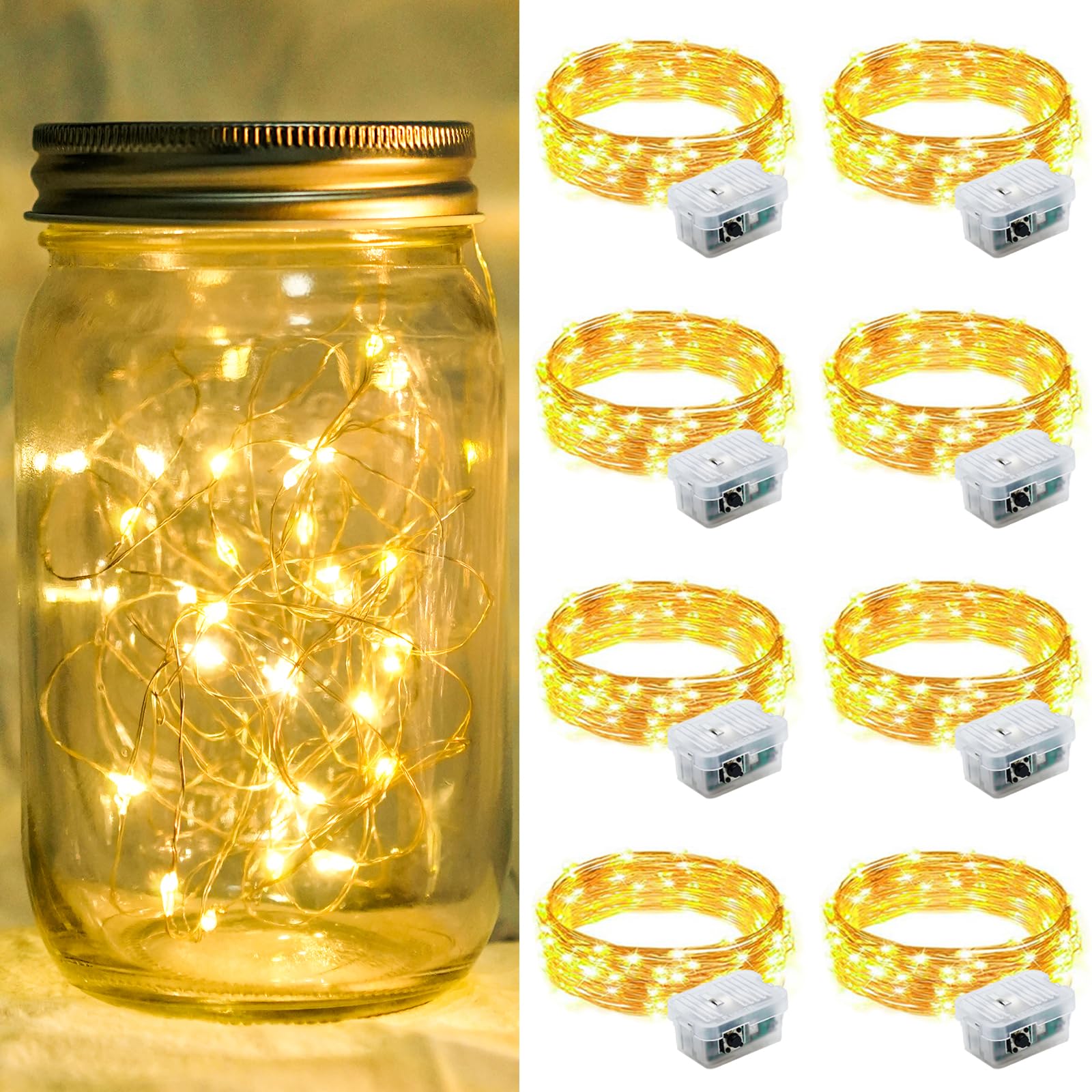 Aurora Glow Starry String Lights 20 LED Twinkle Lights Battery Powered for Window Accent Lighting and Shelf Styling