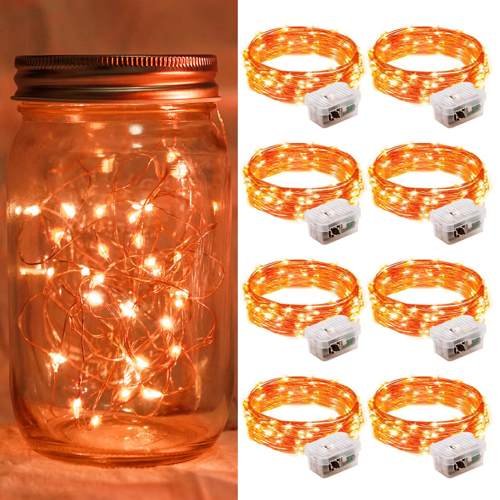 Aurora Glow Starry String Lights 20 LED Twinkle Lights Battery Powered for Window Accent Lighting and Shelf Styling