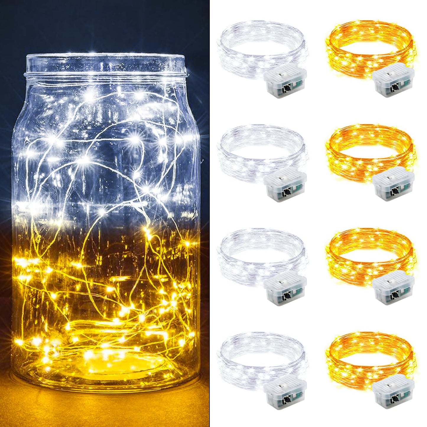 Aurora Glow Starry String Lights 20 LED Twinkle Lights Battery Powered for Window Accent Lighting and Shelf Styling