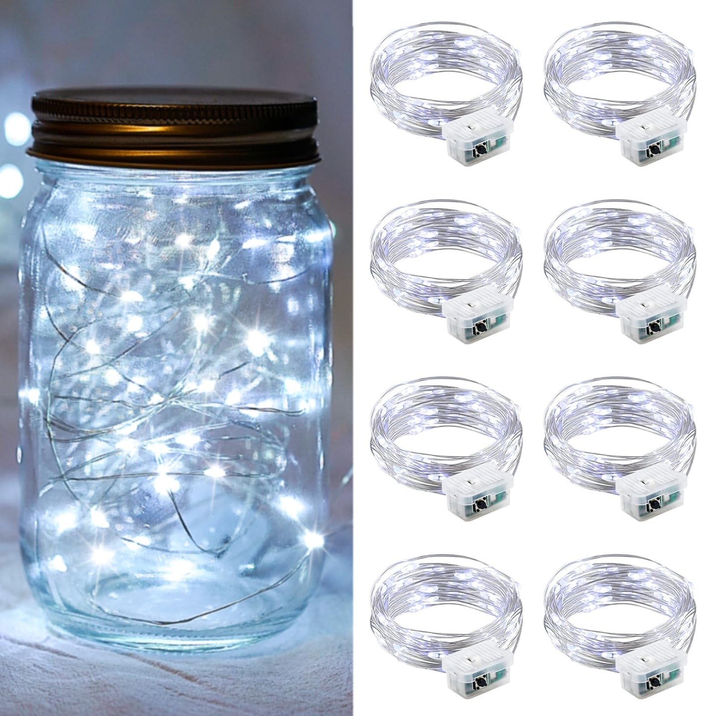 Aurora Glow Starry String Lights 20 LED Twinkle Lights Battery Powered for Window Accent Lighting and Shelf Styling