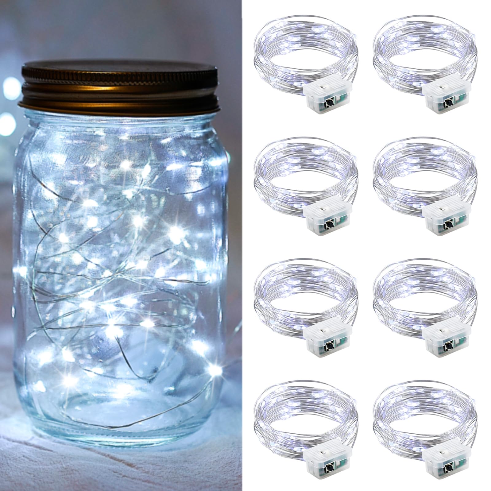 Aurora Glow Starry String Lights 20 LED Twinkle Lights Battery Powered for Window Accent Lighting and Shelf Styling