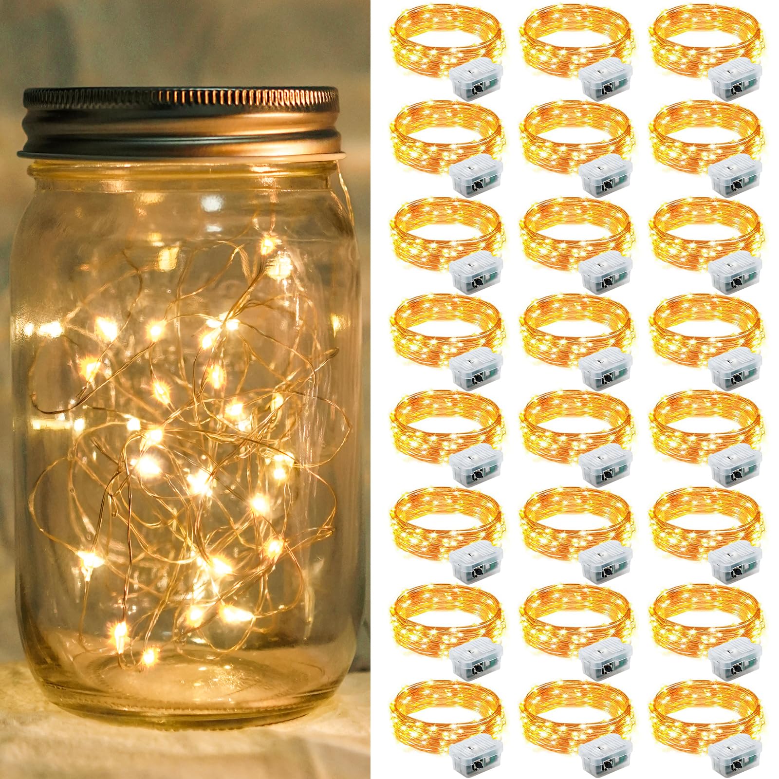 Aurora Glow Starry String Lights 20 LED Twinkle Lights Battery Powered for Window Accent Lighting and Shelf Styling