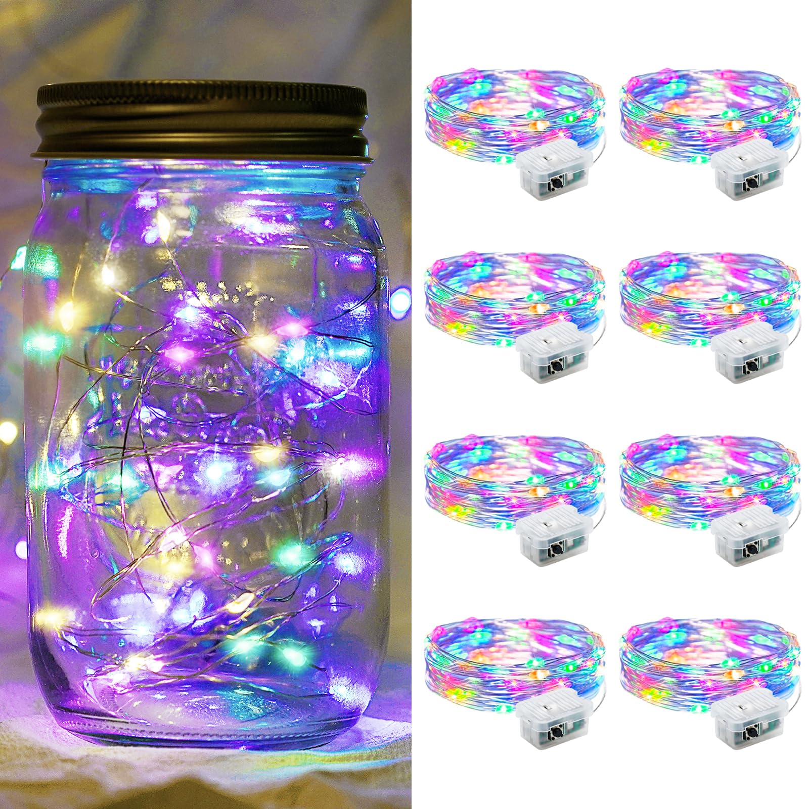 Aurora Glow Starry String Lights 20 LED Twinkle Lights Battery Powered for Window Accent Lighting and Shelf Styling