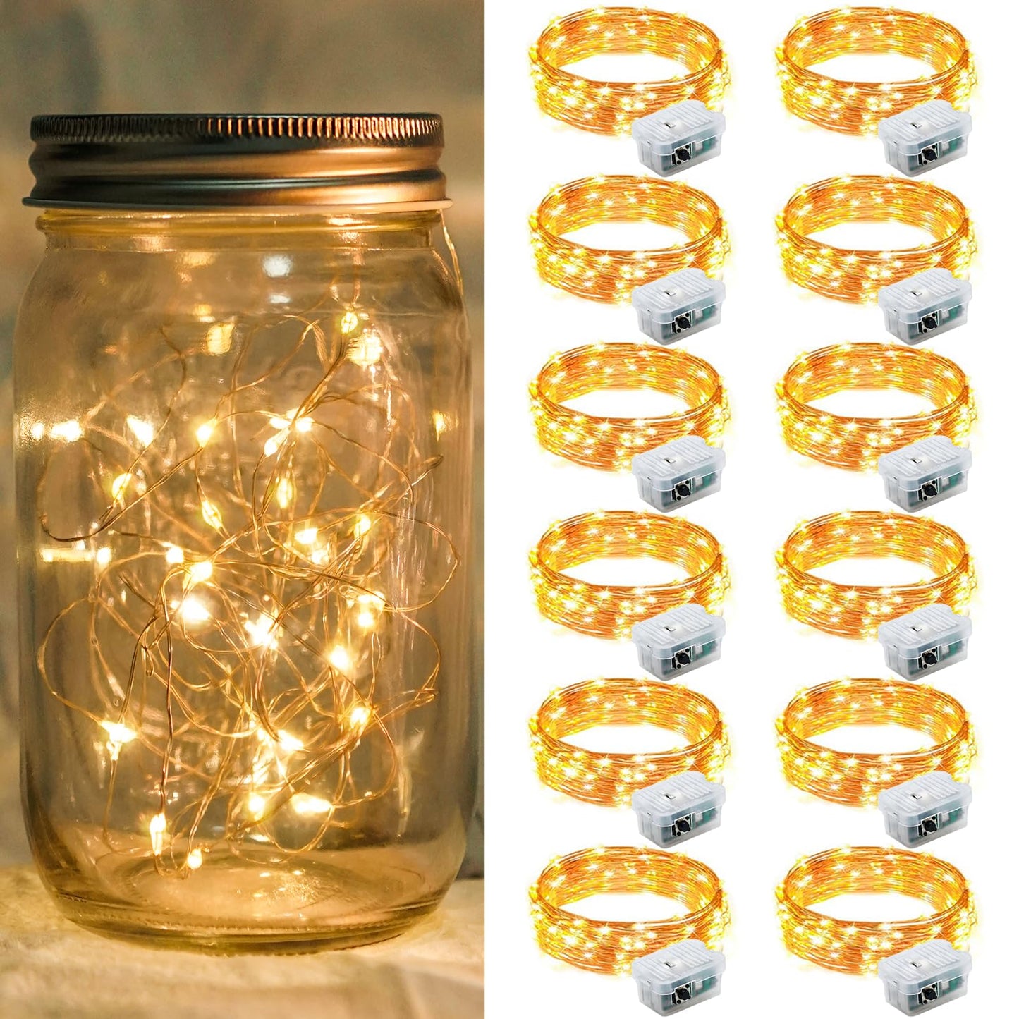 Aurora Glow Starry String Lights 20 LED Twinkle Lights Battery Powered for Window Accent Lighting and Shelf Styling