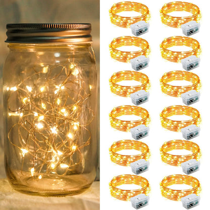 Aurora Glow Starry String Lights 20 LED Twinkle Lights Battery Powered for Window Accent Lighting and Shelf Styling