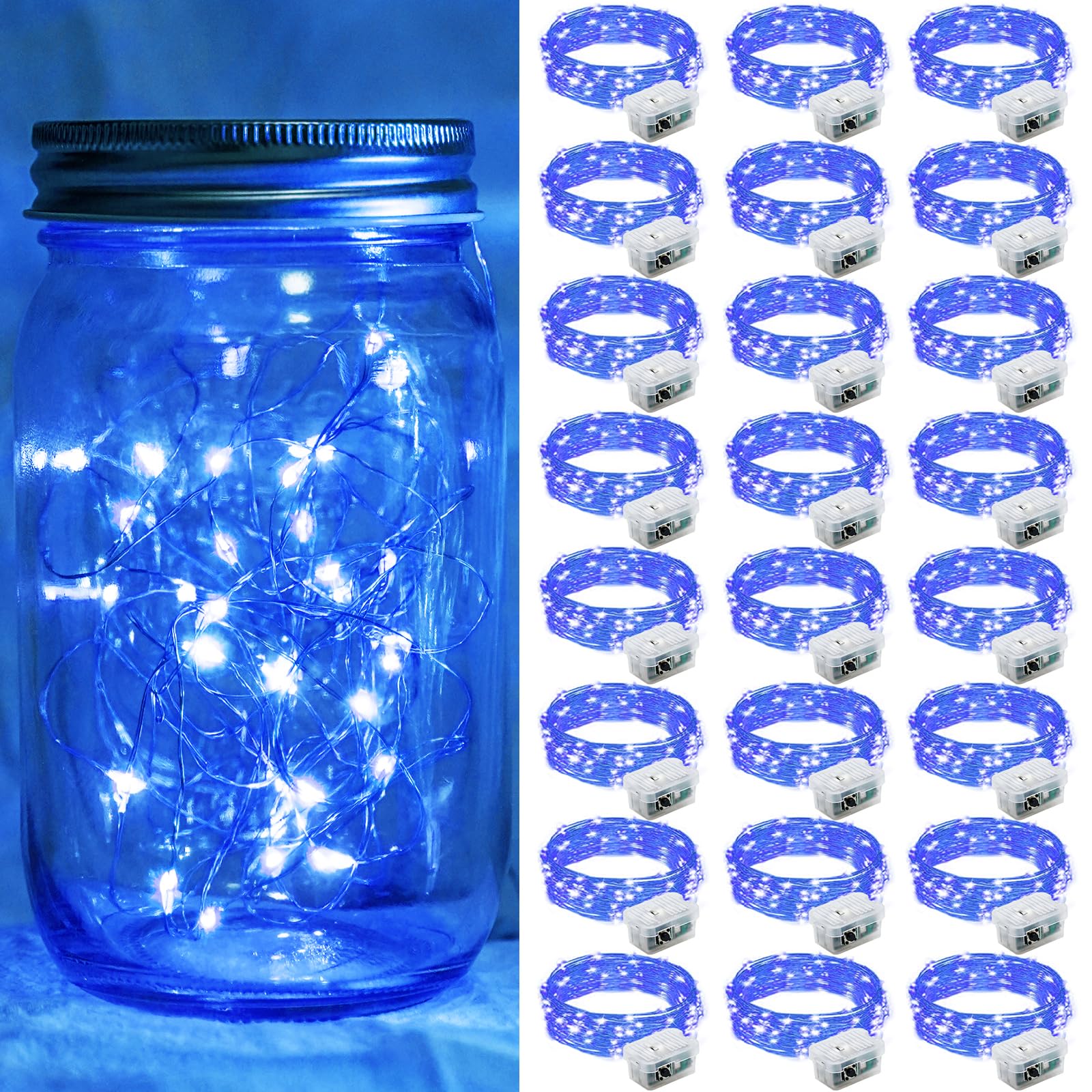 Aurora Glow Starry String Lights 20 LED Twinkle Lights Battery Powered for Window Accent Lighting and Shelf Styling