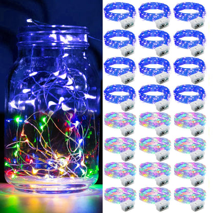Aurora Glow Starry String Lights 20 LED Twinkle Lights Battery Powered for Window Accent Lighting and Shelf Styling