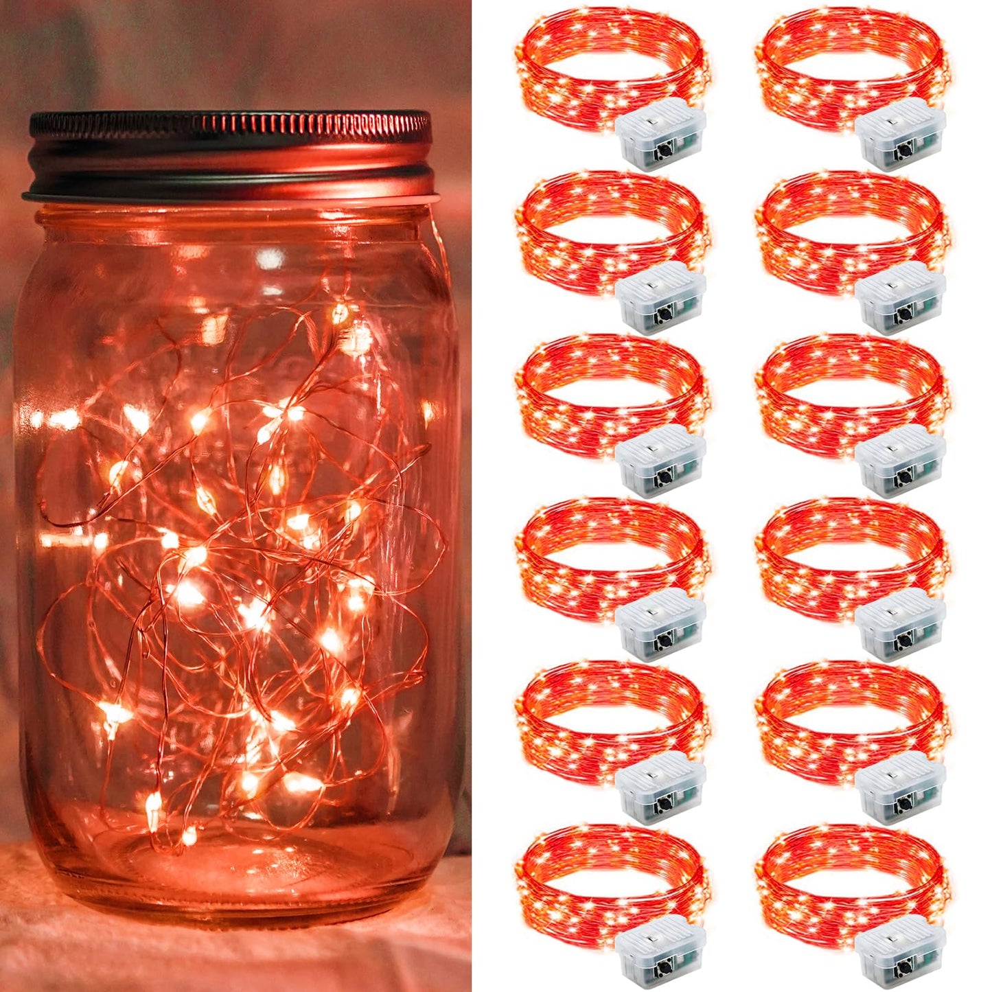 Aurora Glow Starry String Lights 20 LED Twinkle Lights Battery Powered for Window Accent Lighting and Shelf Styling