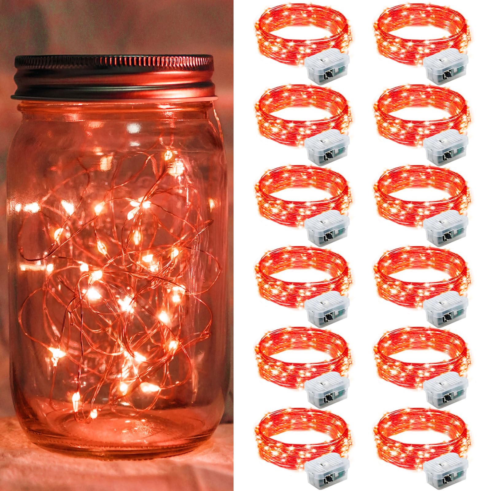 Aurora Glow Starry String Lights 20 LED Twinkle Lights Battery Powered for Window Accent Lighting and Shelf Styling