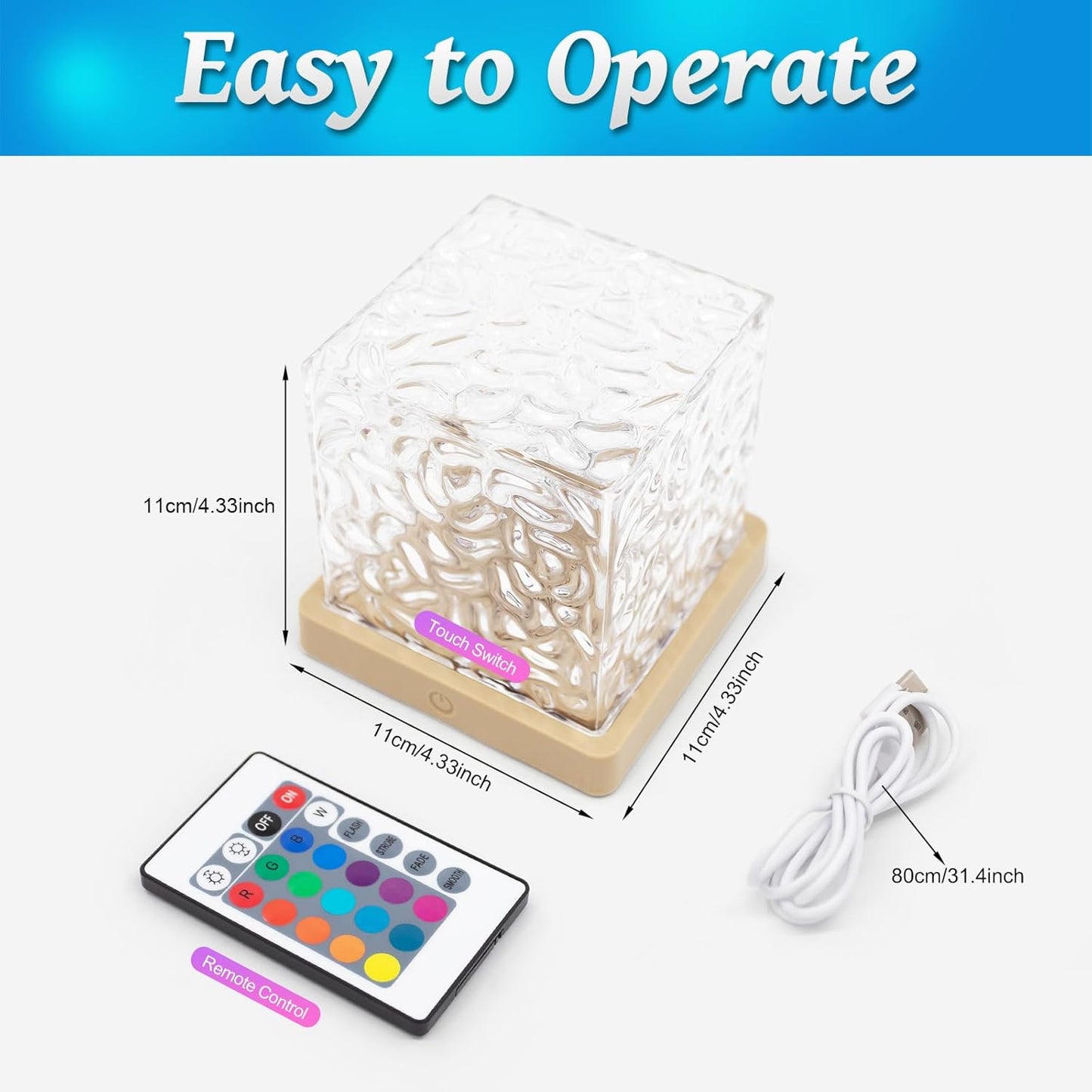 AuroraLume Ocean Wave Light – Calming Bath Time Mood Lamp with 6 Brightness Levels for Self Care