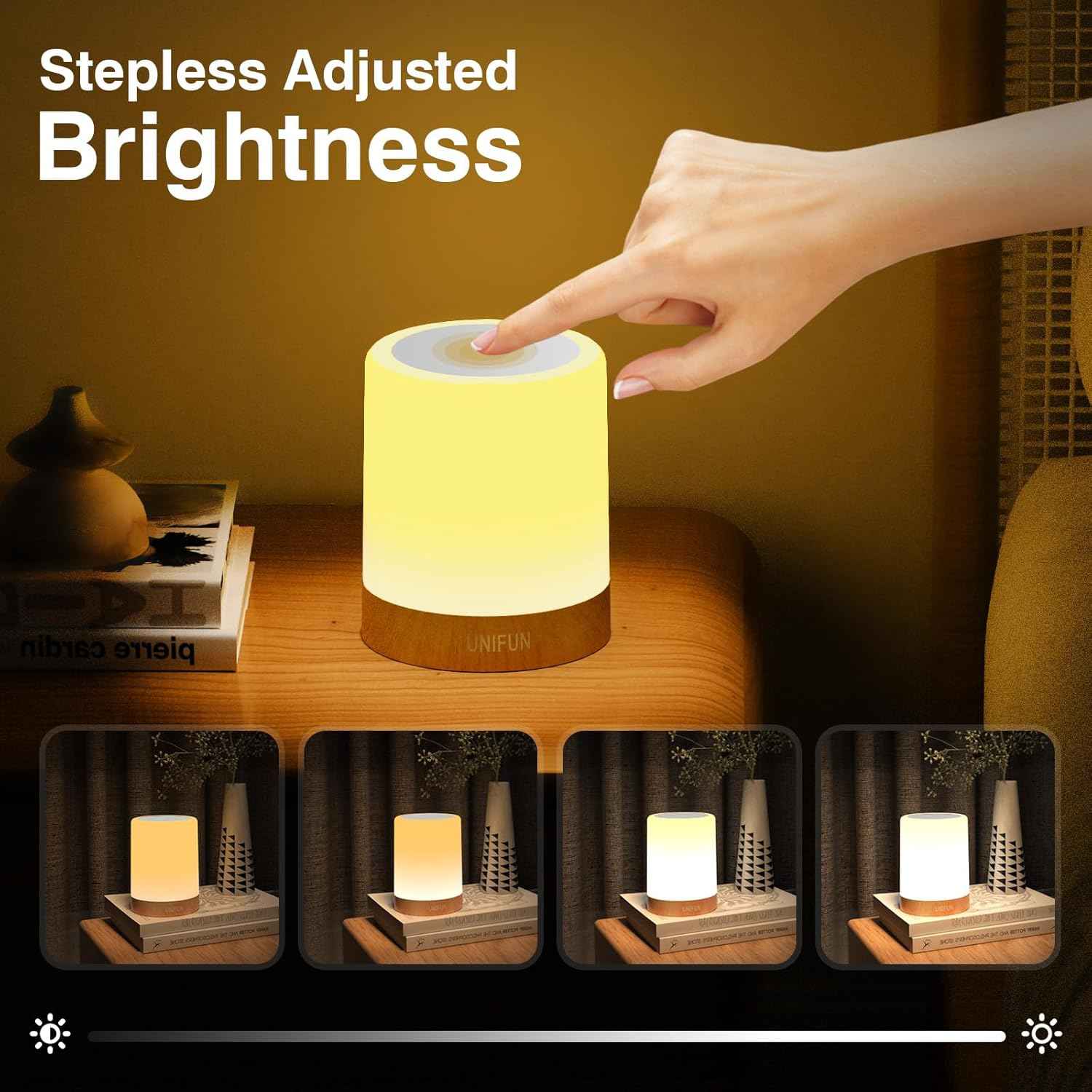 [Brand Name] Flameless Touch Night Light for Bedroom and Bathroom, Waterproof Rechargeable Lamp with Cool Surface and No Fire Risk