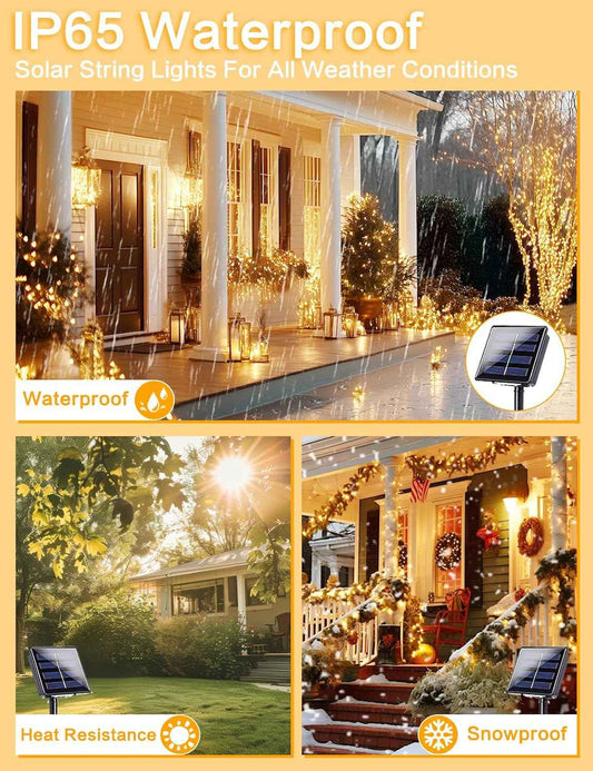 LuminaGlow Solar Fairy Lights – Camping and Outdoor Dining Decor, 80FT 200 LED, Dusk-to-Dawn Auto