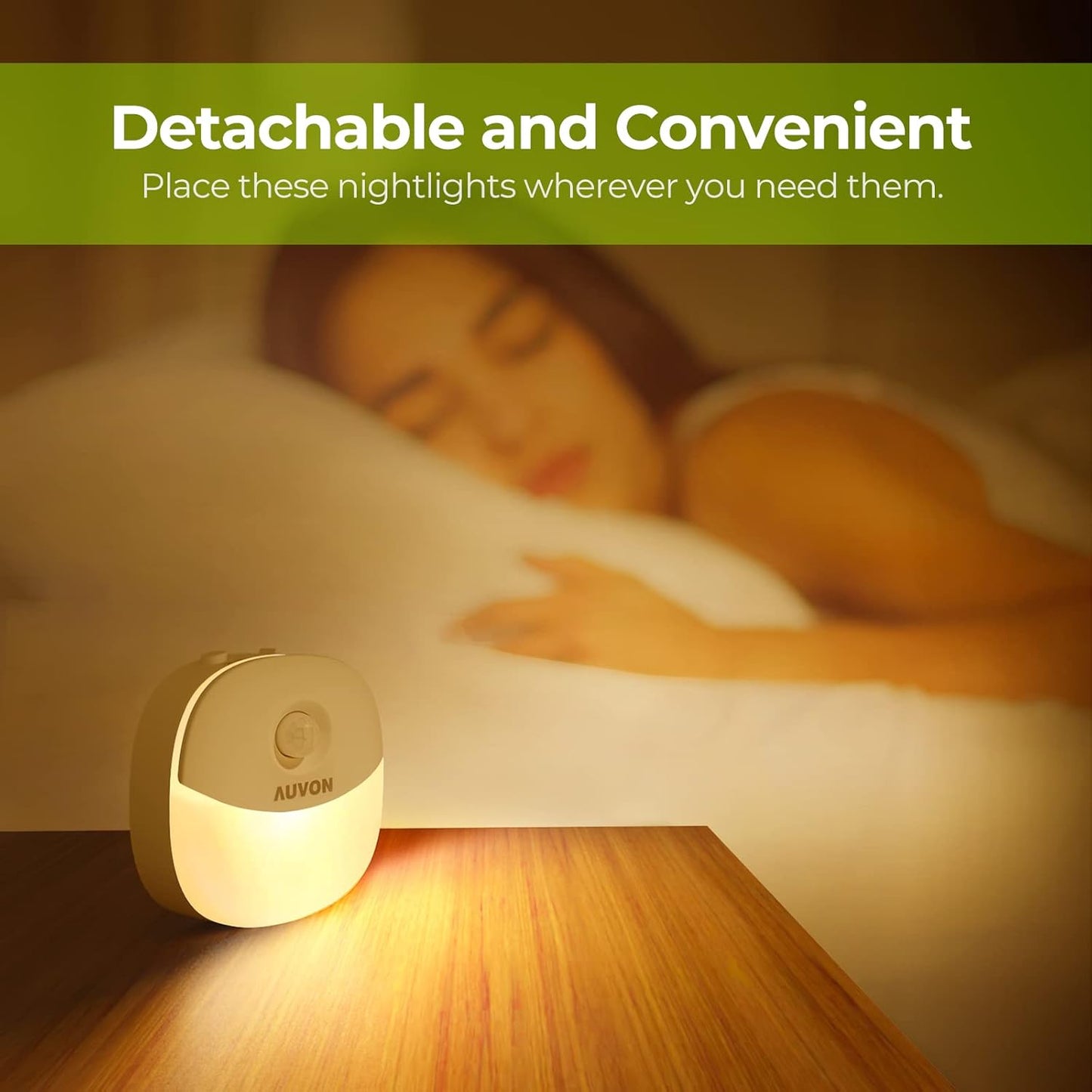 AUVON Mini Motion Night Light – Stick-On Bedroom Light for Kids Afraid of the Dark