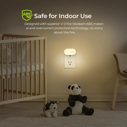 AUVON Plug in LED Night Light – Fire Resistant Casing with Dusk to Dawn Sensor for Stairs, Garage and Elderly Safe Pathways