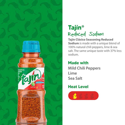 Tajín Reduced Sodium Chili-Lime Powder 5 oz for Sodium-Conscious Meal Prep Counters and Healthy Snack Stations