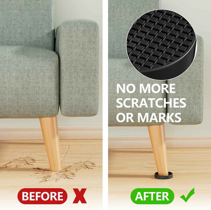 HOME TECH DECOR Furniture Grippers – Clean-Looking Clear Silicone Pads for a Clutter-Free Hardwood Floor, 1.6 Inch Round 4 Pack