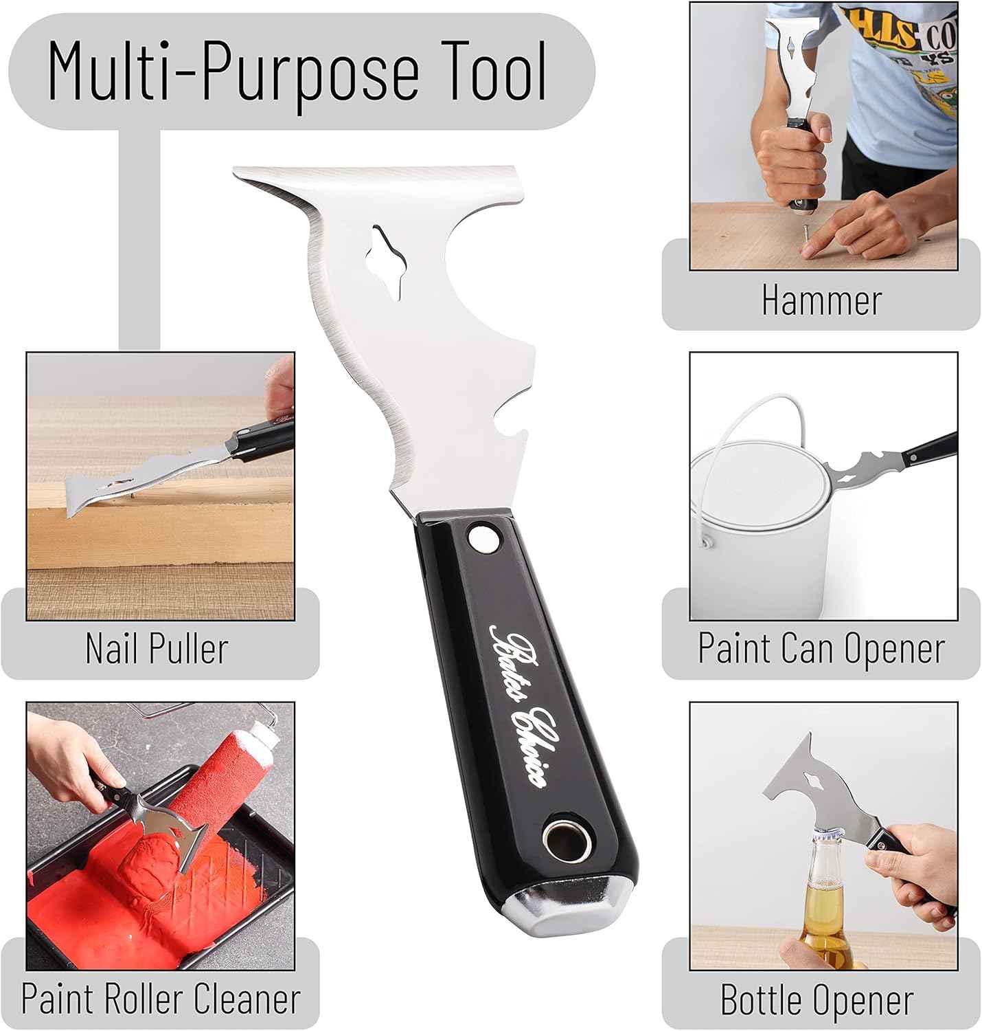 Bates 10 in 1 Paint Scraper – Strip Old Finish from Porch Railings and Spindles