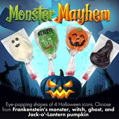 Fusion Select Halloween Lollipops – Kids Trick or Treat Candy for Classroom Parties, Individually Wrapped Variety Pack