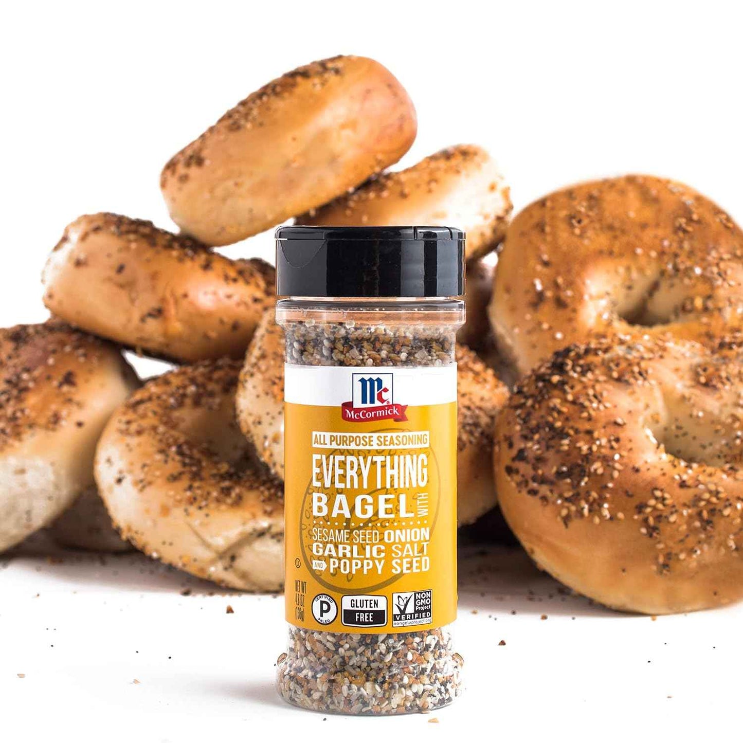 McCormick Everything Bagel All Purpose Seasoning – Low-Carb Keto Pantry Staple for Mindful Home Cooking, 4.8 oz