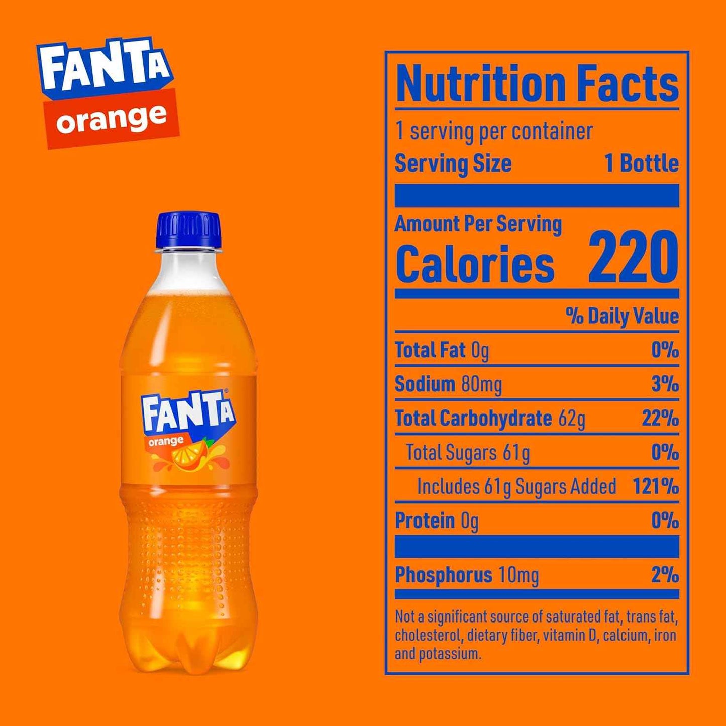 Fanta Orange Soda – Kids' Lunchbox Drink, 6 Pack of 16.9 fl oz Bottles for School and Home