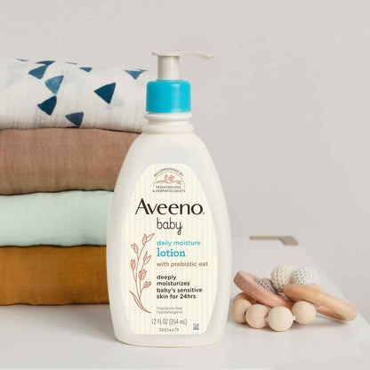 Aveeno Baby Daily Moisture Lotion – Calming Post-Bath Skincare Ritual for Newborns & Infants