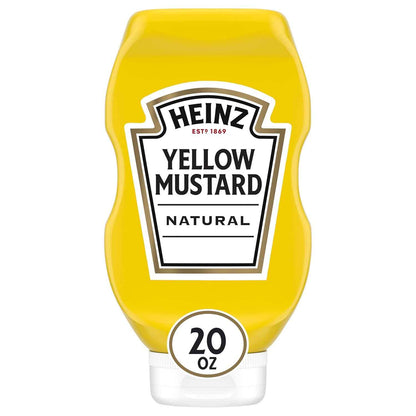 Heinz Yellow Mustard, 8 oz Squeeze Bottle – Zero-Calorie Flavor Boost for Diet-Conscious Meals and Meal Prep
