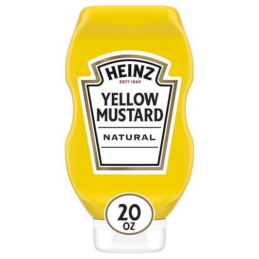 Heinz Yellow Mustard, 8 oz Squeeze Bottle – Zero-Calorie Flavor Boost for Diet-Conscious Meals and Meal Prep