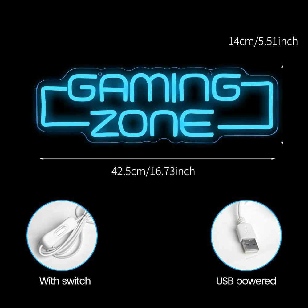 Glovolcy Neon Sign – Gamer Gifts for Teens Boys, USB-Powered LED Wall Light for Bedroom Setup
