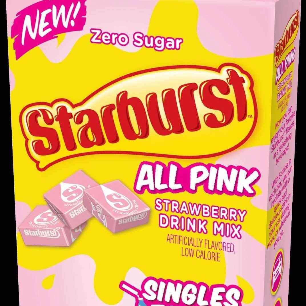 Starburst Singles To Go Strawberry Sugar-Free Drink Mix Sticks for Self-Care Hydration Stations and Home Wellness Rituals