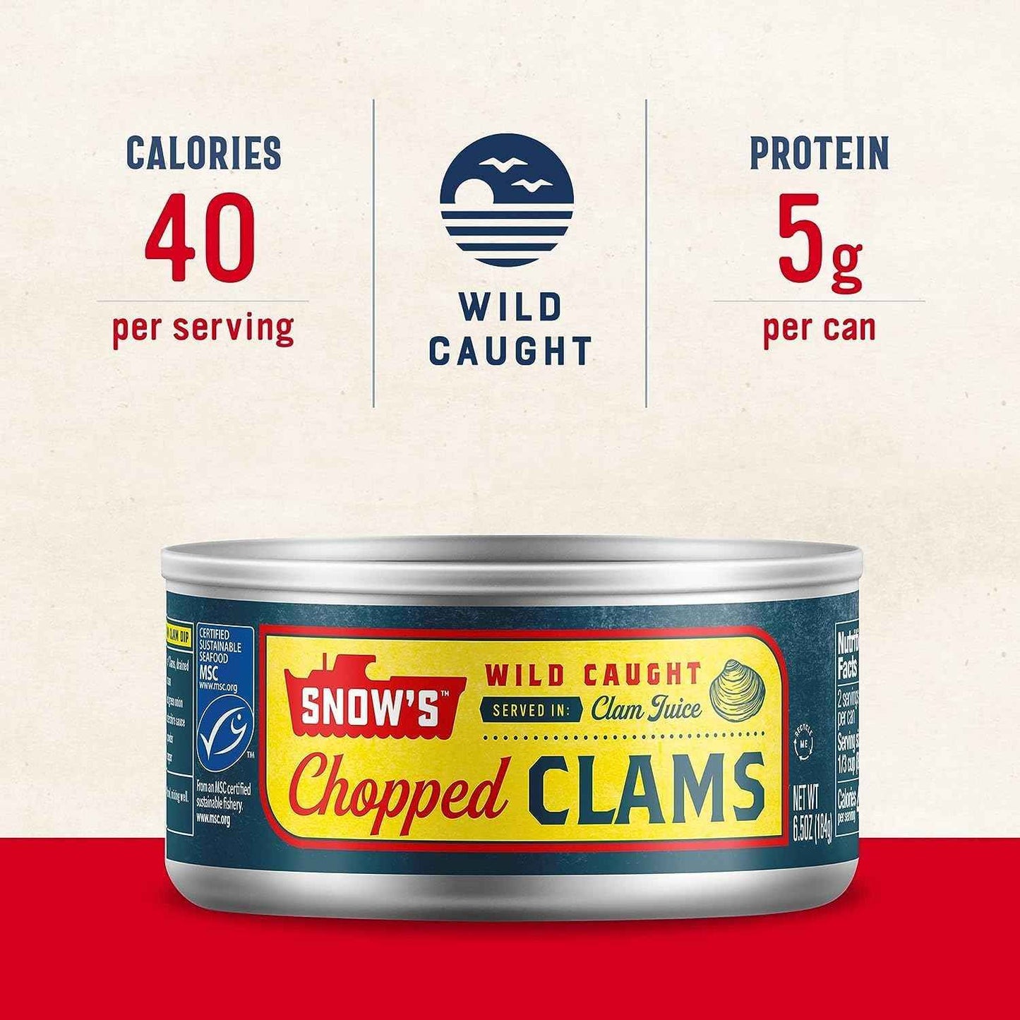 Snow's Ocean Chopped Clams 51 oz Can - Heritage Seafood Gift for the New England Cuisine Enthusiast