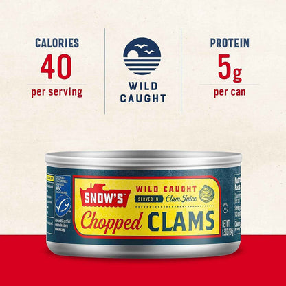 Snow's Ocean Chopped Clams 51 oz Can - Heritage Seafood Gift for the New England Cuisine Enthusiast