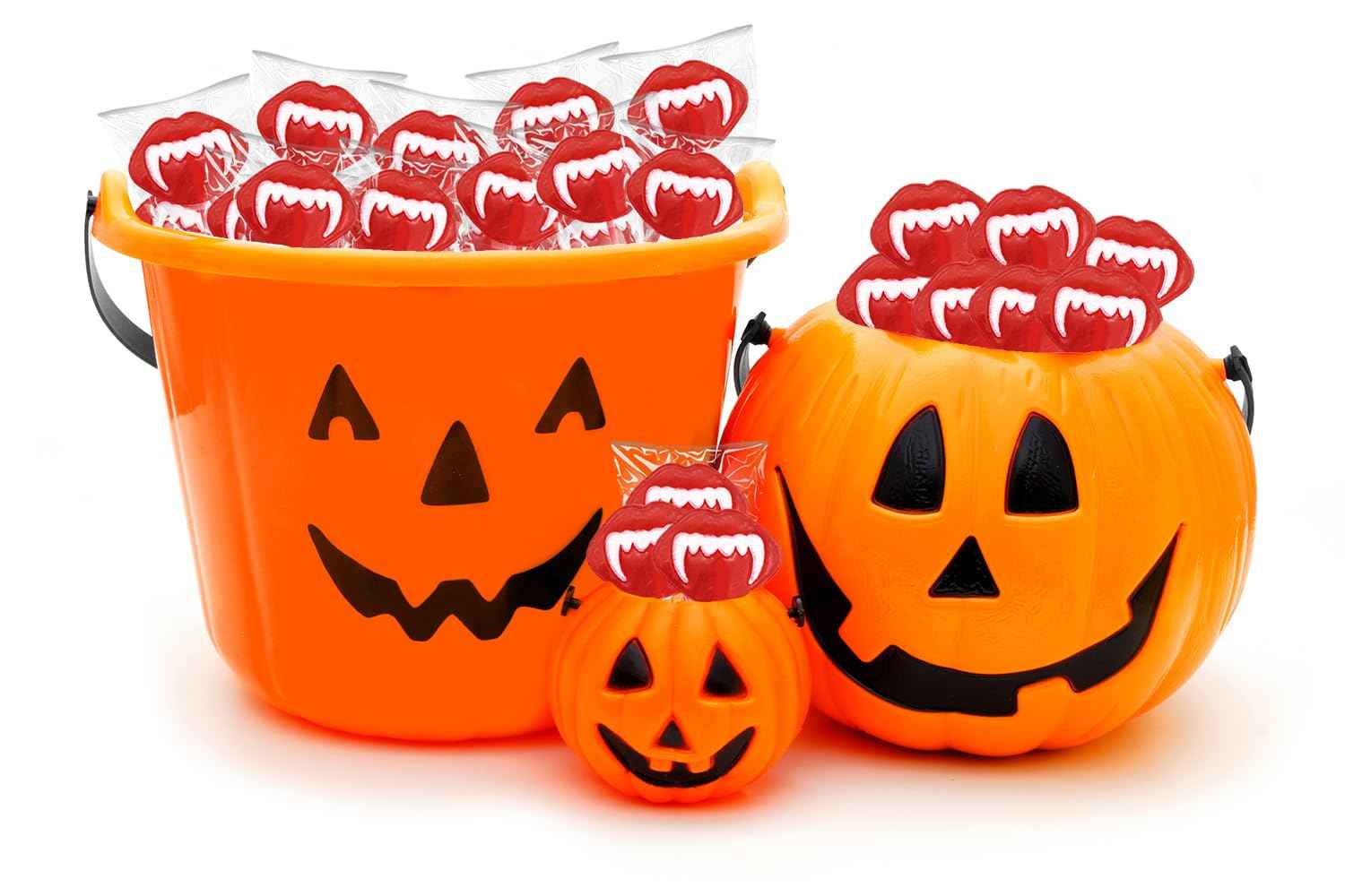 Fruidles Halloween Vampires Fangs Tattoo Lollipops – Individually Wrapped Goody Bag Filler for Kids Classroom Parties