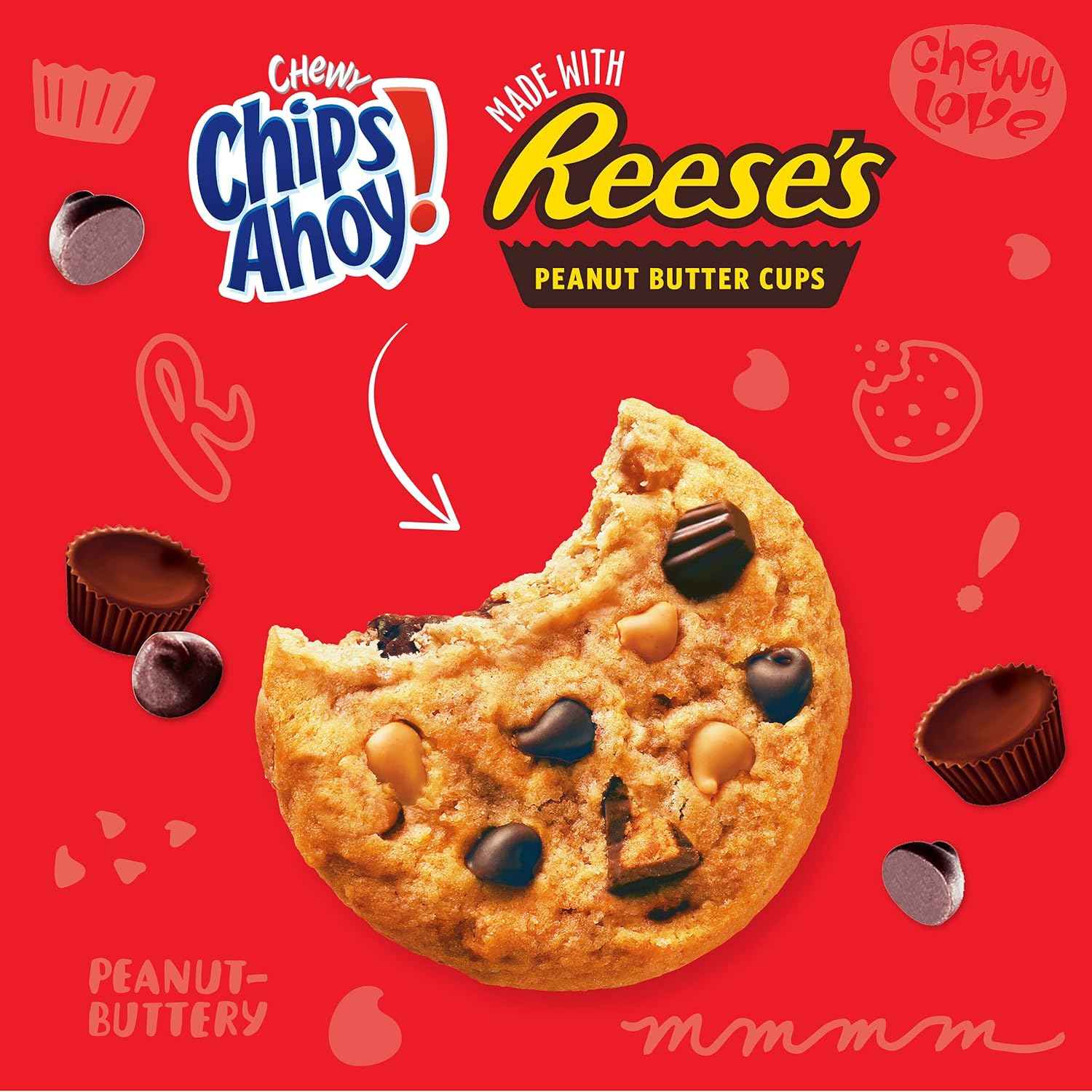 CHIPS AHOY! Soft Baked Reese's Cookies, Family Size Resealable Pack for Kid Snack Time at Home