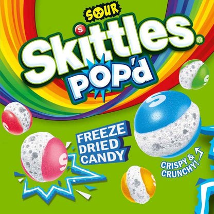 Skittles Pop'd Sour Freeze Dried Candy – Valentine's Day Gift for Boyfriend, 5.5 oz Pouch
