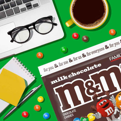 M&M'S Milk Chocolate Candy for Picnics and Road Trips – 18 oz Resealable Bulk Travel Bag