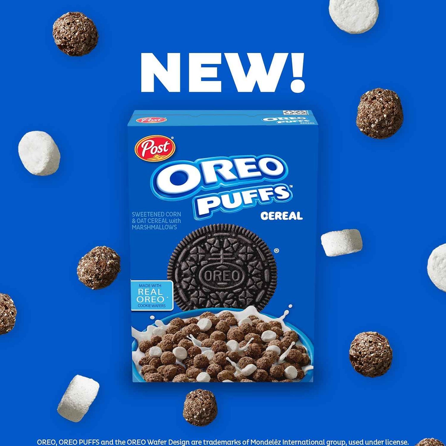 Post Oreo Puff Cereal – Portable Chocolate Snack for Camping Trips and Road Trip Lunches, 10 oz Box