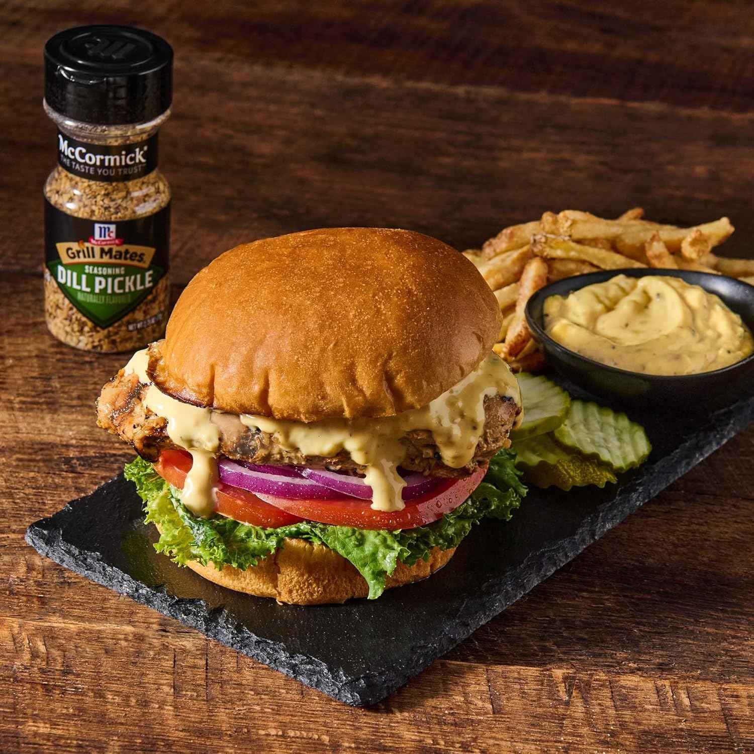 McCormick Grill Mates Dill Pickle Seasoning, 2.75 oz – Thoughtful Birthday Gift for Mom Who Loves Pickle-Flavored Snacks