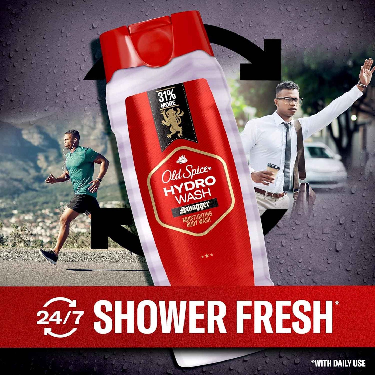 Old Spice Hydro Wash – Nightly Wind-Down Body Cleanser for Men, Swagger Scent for a Calming Shower Ritual