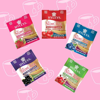 Hyleys Slim Tea 5 Flavor Assortment – Nightly Bedtime Detox Ritual for Women Pursuing Weight Loss and Body Shaping